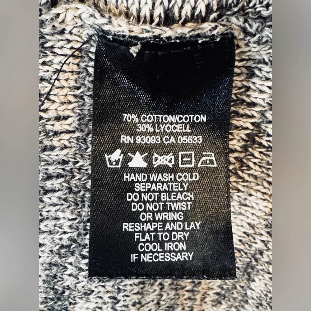 Nic+Zoe Marled Gray Chunky Oversized Cardigan Shawl Neck